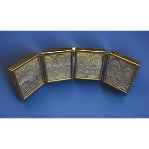 Vintage Quadriptych Picture Frames Hinged Brass Metal Biltmore Estate